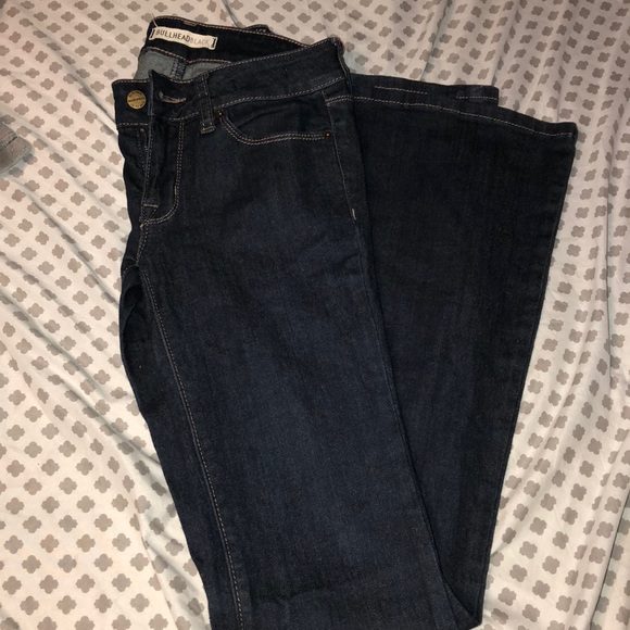 Bullhead black dark denim super flared jeans - Picture 1 of 5